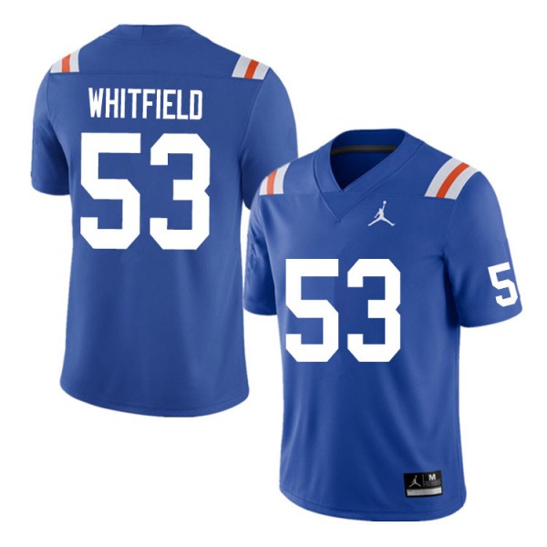 Men #53 Chase Whitfield Florida Gators College Football Jersey Throwback